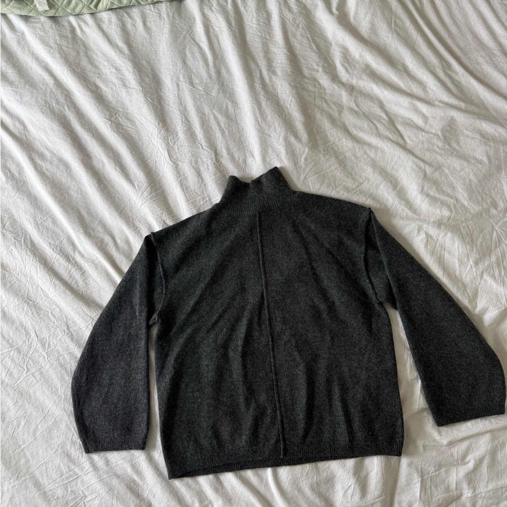 H&M Women’s Charcoal Turtleneck Balloon Sleeve Sweater
